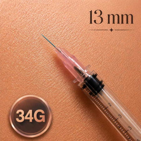 aiguille hypodermique 34G 13mm ultra fine injection esthétique