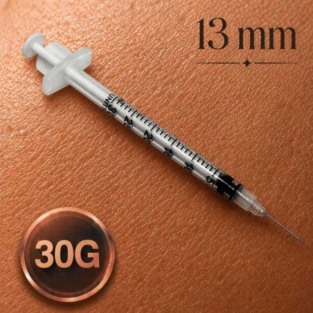 seringue avec aiguille 30G 13mm injection esthétique précise