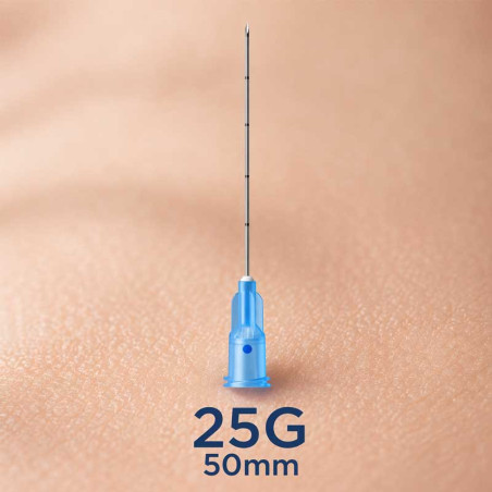 canule micro 25G 50mm injection esthétique atraumatique diffusion homogène