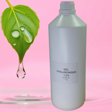 Gel d’acide hyaluronique 1,2% en bouteille de 1 litre – hydratation, fermeté et élasticité de la peau